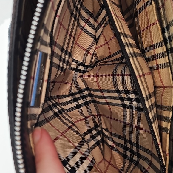 Burberry Leather Tote Bag Authentic – Classic Nova Check Side Panels & Interior - Picture 10 of 12